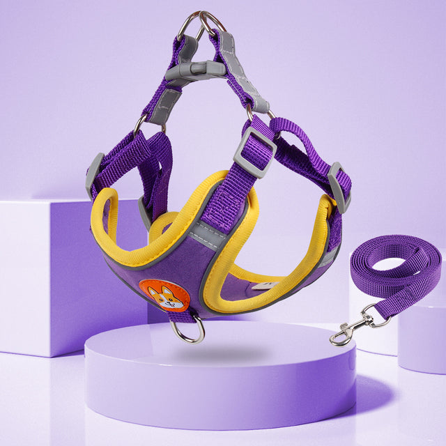 Reflective Pet Harness And Leash Set - Pawfect Wonderland