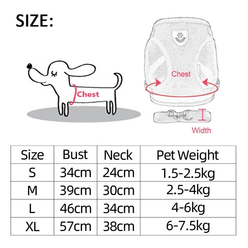 Adjustable Vest Pet Harness - Pawfect Wonderland