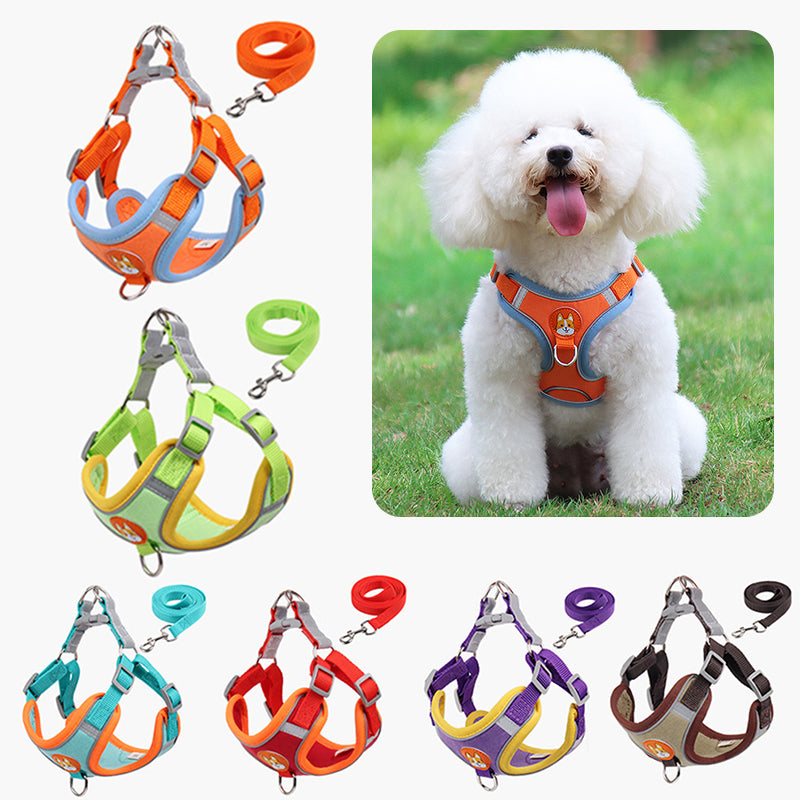 Reflective Pet Harness And Leash Set - Pawfect Wonderland